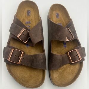 Birkenstock Arizona Soft Footbed Oiled Leather Size 41 WMN 10 Men's 8 Brown NEW